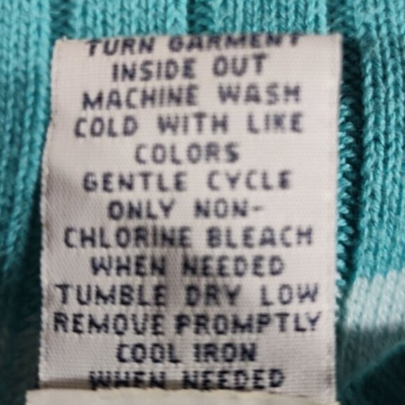 Vintage Duck Head Sweater Long Sleeve Tiffany Blue Striped 100% Cotton Size M - Picture 9 of 9